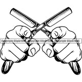 Barber Barbershop Hairstylist Logo Haircut ClipArt SVG