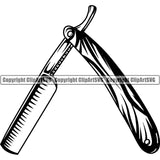 Barber Barbershop Hairstylist Straight Razor  ClipArt SVG