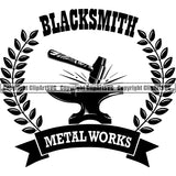 Blacksmith Logo Metalwork Metal Forge Weld Welder Welding Anvil 4rf5az ClipArt SVG