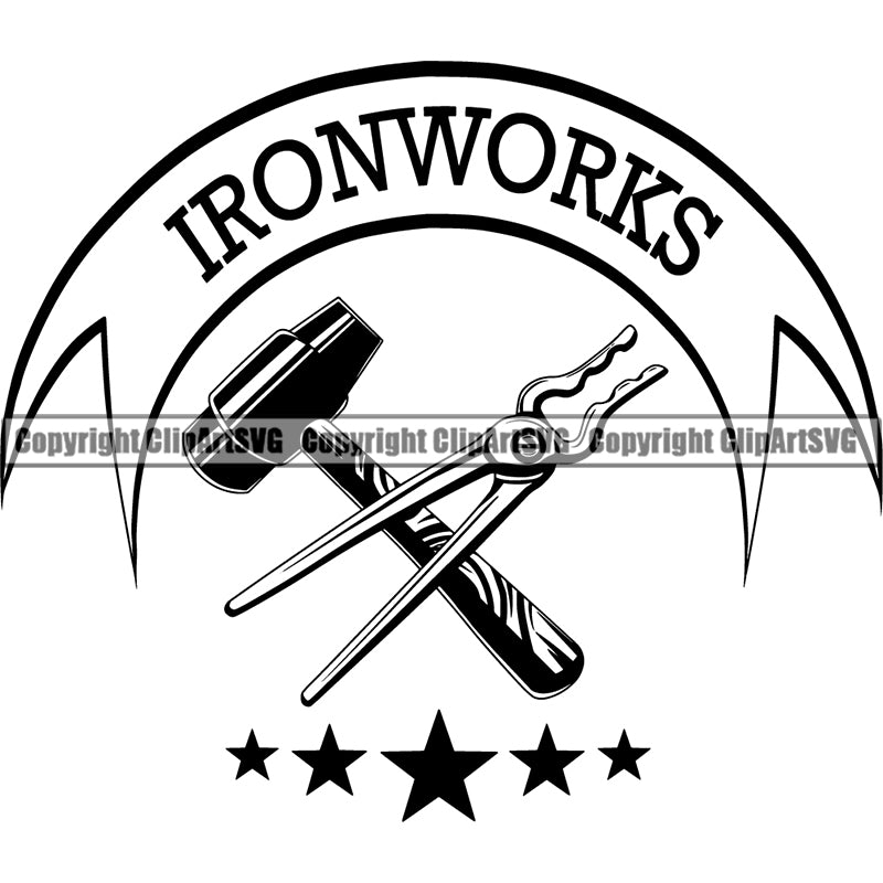 Blacksmith Logo Metalwork Metal Forge Weld Welder Welding Anvil 4rf5az ClipArt SVG