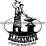 Occupation Blacksmith Logo Metalwork Metal Forge Weld Welder Welding Anvil 4rf5az ClipArt SVG