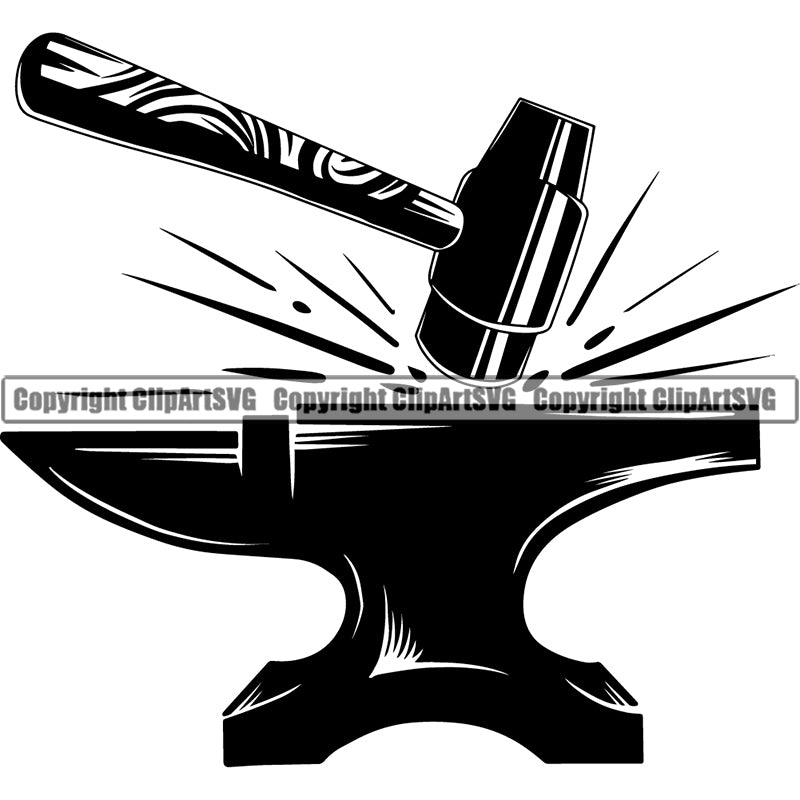 Blacksmith Logo Metalwork Metal Forge Weld Welder Welding Anvil 4rf5az ClipArt SVG