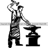 Blacksmith Logo Metalwork Metal Forge Weld Welder Welding Anvil 4rf5az ClipArt SVG