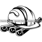 Occupation Construction Logo Hard Hat Helmet Architecture Building Repair Service Air Compresser ClipArt SVG