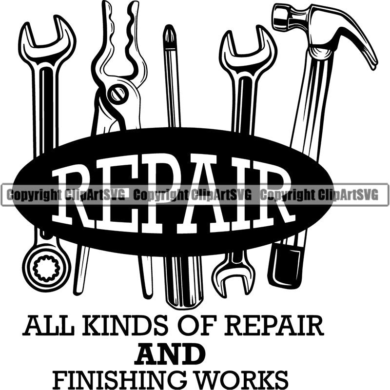 Occupation Construction Logo Tools  Building Repair Service Architect Draftsman Compass ClipArt SVG