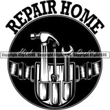 Occupation Construction Logo Tools Repair Building Repair Service ClipArt SVG