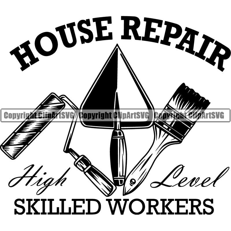 Occupation Construction Logo Tools  Building Repair Service Architect Draftsman Compass ClipArt SVG