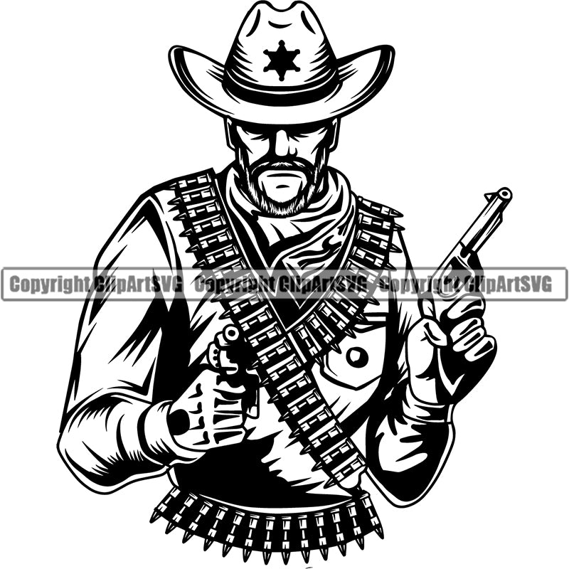 Occupation Cowboy Sheriff ClipArt SVG