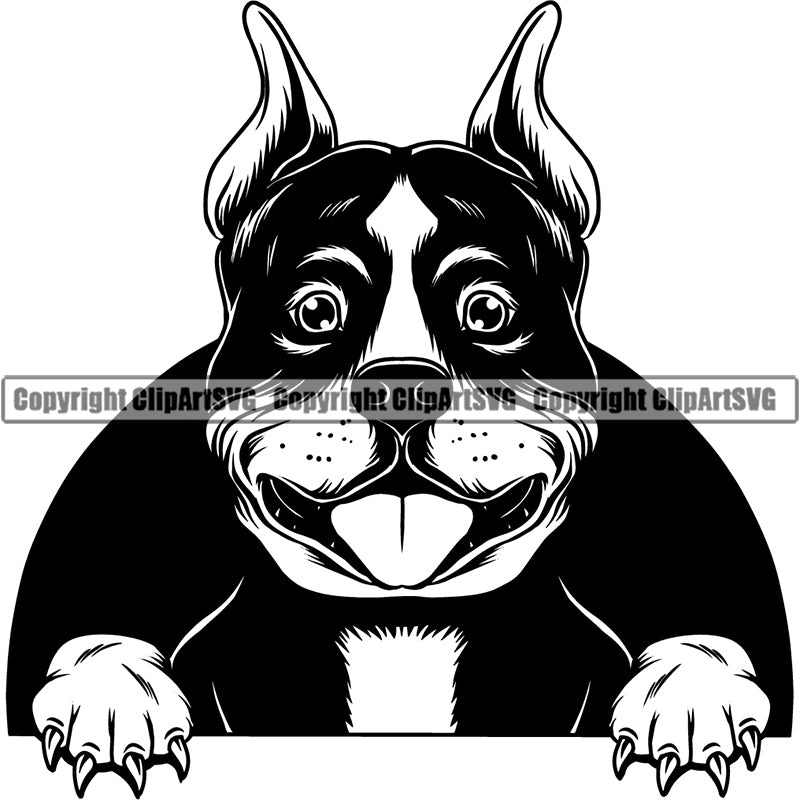 Dog Groomer Peeking ClipArt SVG