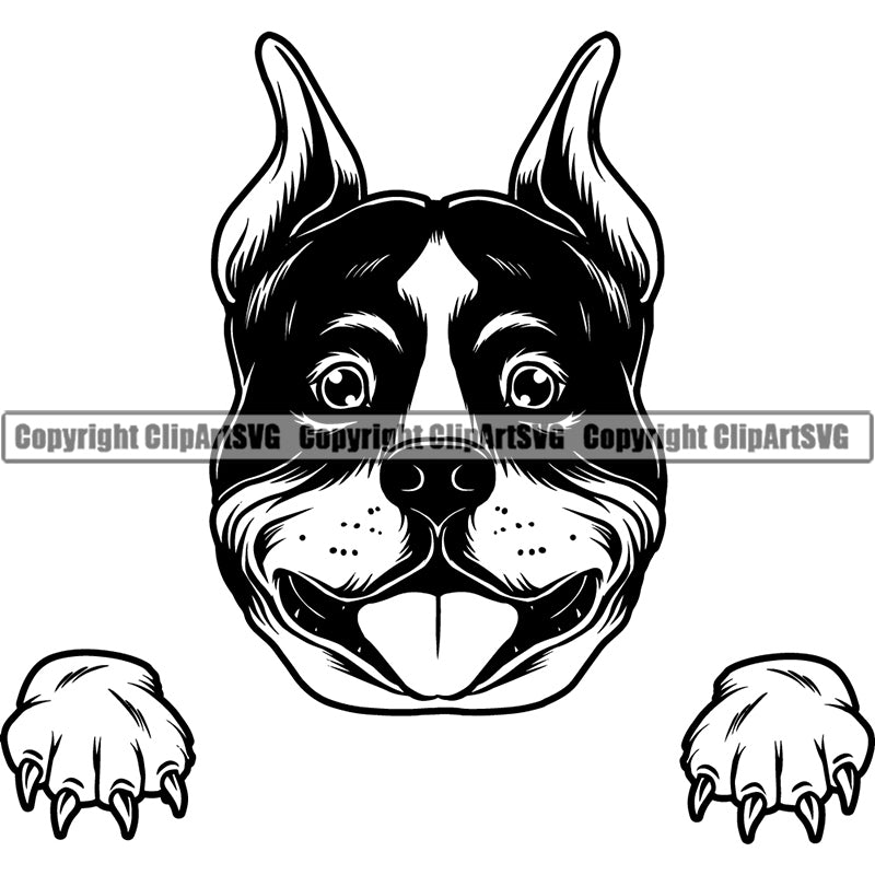 Dog Groomer Peeking ClipArt SVG