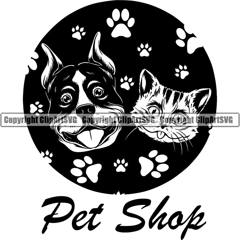 Dog Groomer Slogan Pet Shop ClipArt SVG