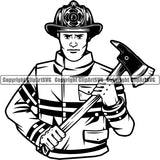 Firefighting Firefight Firefighter Fire Fight Emblem Badge Logo ClipArt SVG