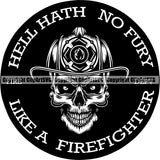 Firefighting Firefight Firefighter Fire Fight Emblem Badge Logo Skull Skeleton Scary Evil Horror Halloween Death Dead ClipArt SVG