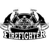 Firefighting Firefight Firefighter Fire Fight Emblem Badge Logo Skull ClipArt SVG