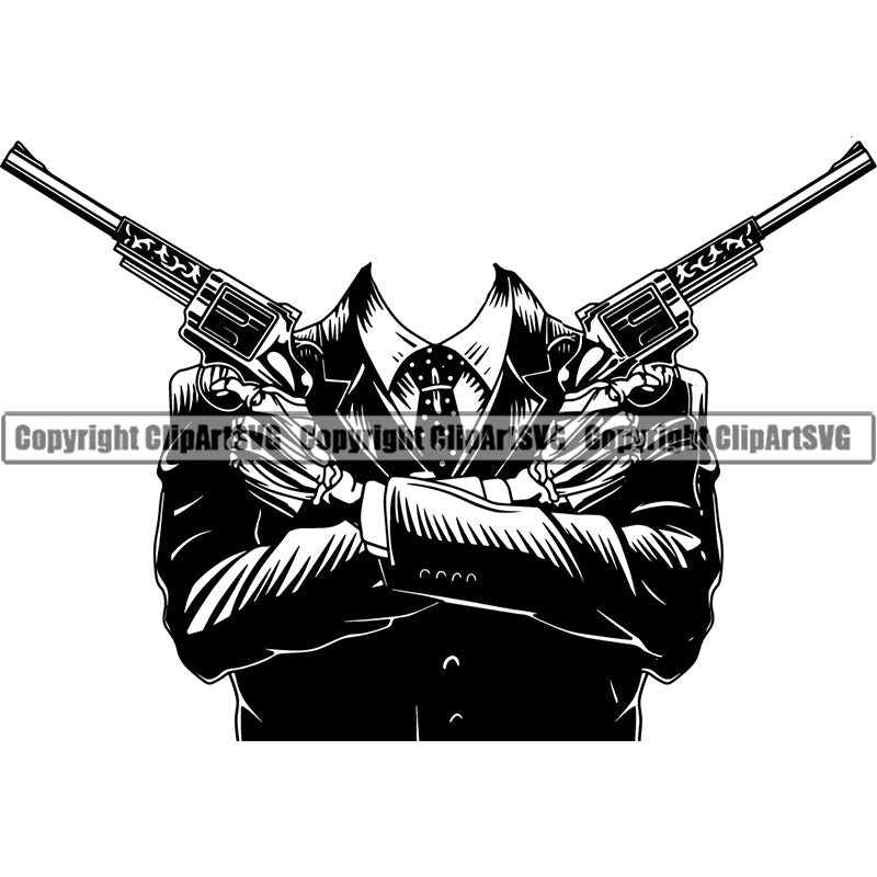 Occupation Gangster Thug Criminal Bandana ClipArt SVG