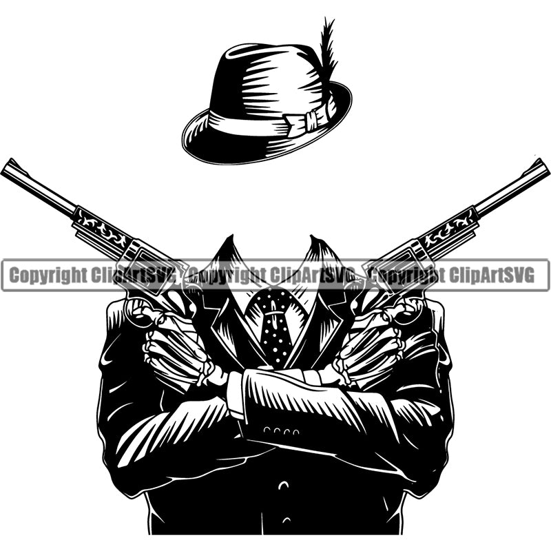 Occupation Gangster Thug Criminal Bandana ClipArt SVG