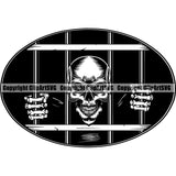 Skull Skeleton Scary Evil Horror Halloween Death Dead Gangster Thug Criminal Bandana ClipArt SVG