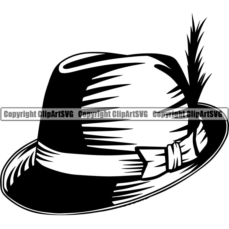 Occupation Gangster Hat Fedora Feather Thug Criminal Bandana ClipArt SVG