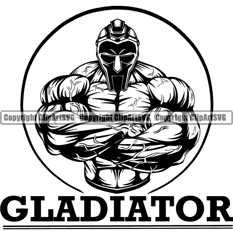 Spartan Gladiator Helmet Warrior Mascot Fighter Battle Fight ClipArt SVG