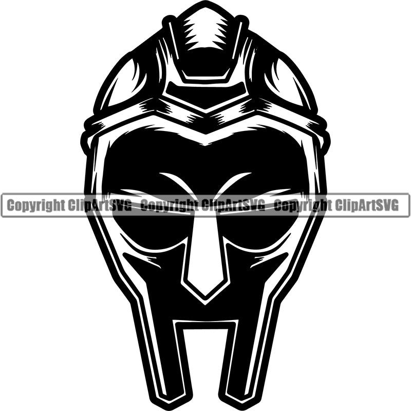 Spartan Gladiator Helmet Warrior Mascot Fighter Battle Fight ClipArt SVG