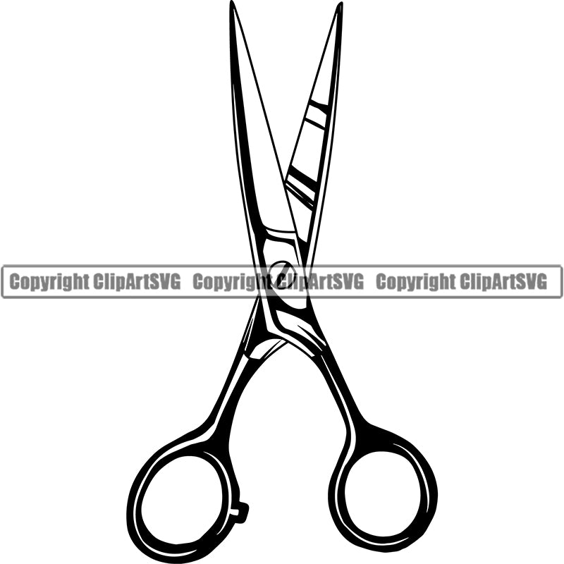 Occupation Hairstylist Scissors Haircut ClipArt SVG