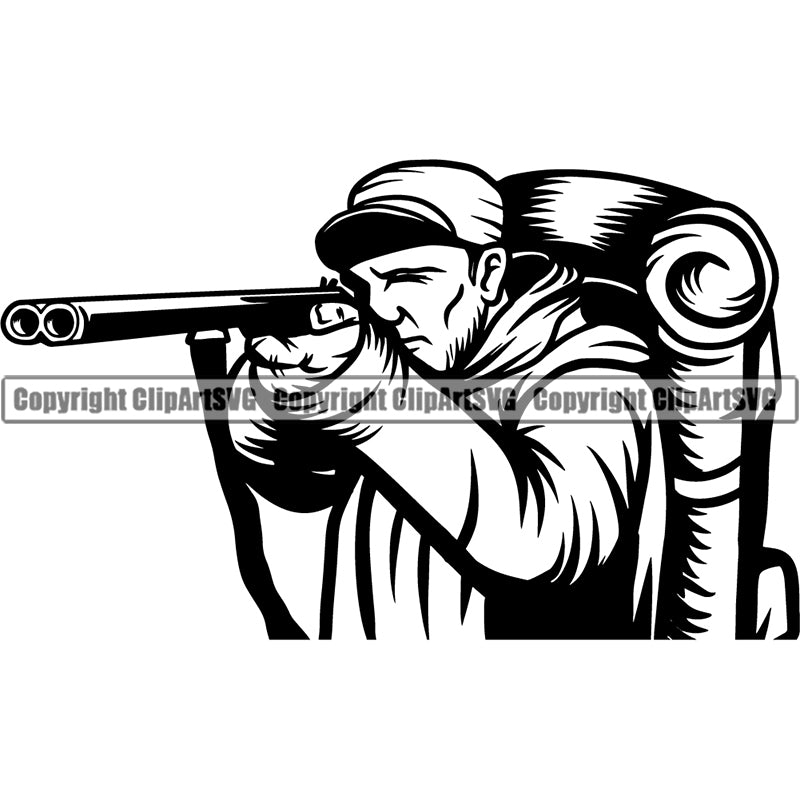 Occupation Sports Game Hunting Hunter Duck ClipArt SVG