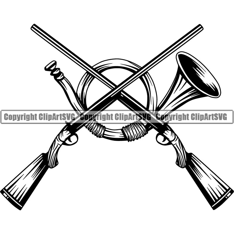 Occupation Sports Game Hunting Logo Hunter Duck Horn Rifle Gun ClipArt SVG