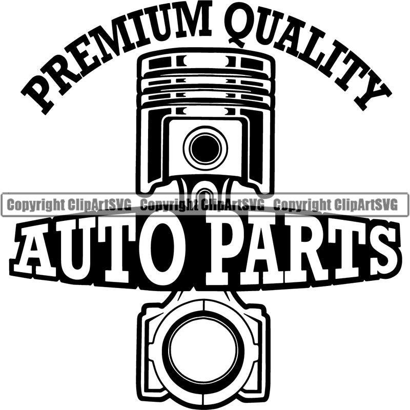 Mechanic Logo Auto Parts Engine Piston ClipArt SVG