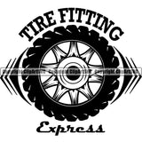 Mechanic Logo Auto Parts Tire Fitting Express ClipArt SVG