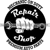 Mechanic Logo Auto Parts Shop ClipArt SVG