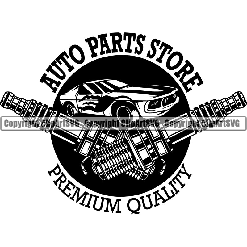 Mechanic Logo Auto Parts Shop ClipArt SVG