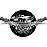 Mechanic Logo Auto Parts Shop ClipArt SVG