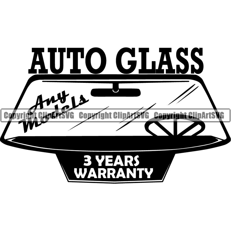 Mechanic Logo Auto Glass Shop ClipArt SVG