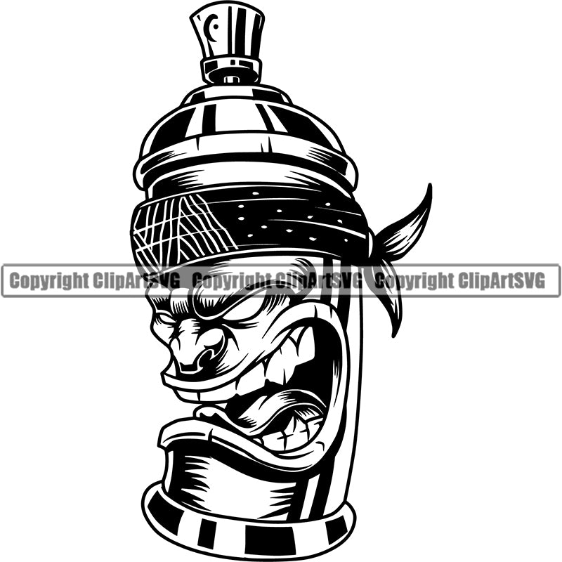 Painting Service Painter Paint Spray Man Face ClipArt SVG