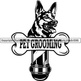 Pet Grooming Groomer Service Dog  Logo ClipArt SVG