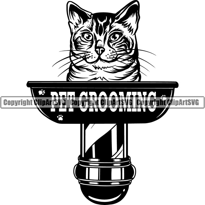 Pet Grooming Groomer Service Dog Cat Logo ClipArt SVG