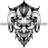 Skull Devil Smile Evil Face Horror Bizarre Skeleton Scary Vector ClipArt SVG