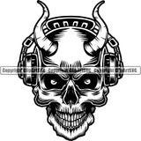 Skull Headphones Devil Smile Evil Face Horror Skeleton Scary Vector ClipArt SVG