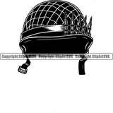 Soldier Helmet Bullets Military Weapon ClipArt SVG