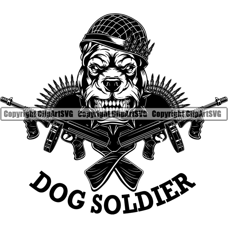 Dog Soldier Military Weapon Soldier Helmet Army Logo ClipArt SVG ...