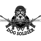 Dog Soldier Military Weapon Soldier Helmet Army Logo ClipArt SVG