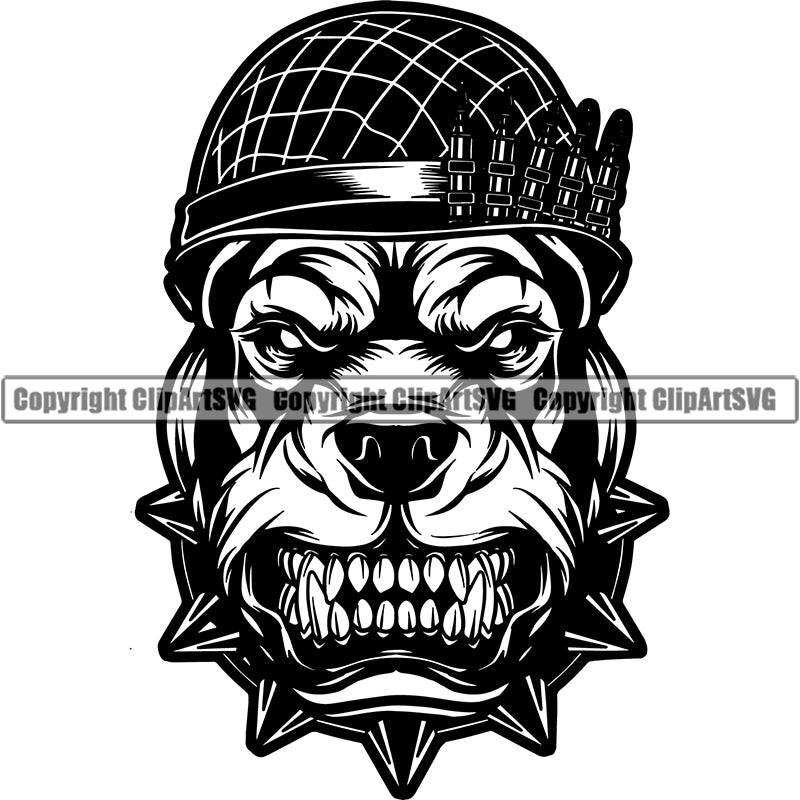 Dog Soldier Military Weapon Soldier Helmet Army Logo ClipArt SVG