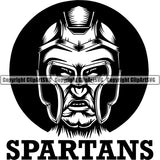 Spartan Gladiator Logo Helmet Warrior Mascot Battle Fight ClipArt SVG