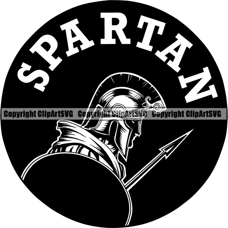 Spartan Gladiator Helmet Warrior Mascot Fighter Battle Fight ClipArt SVG