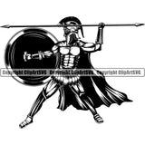 Spartan Gladiator Helmet Warrior Mascot Fighter Battle Fight ClipArt SVG
