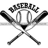 Sports Baseball Logo Bats Ball Logo ClipArt SVG