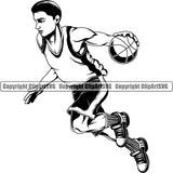 Sport Basketball Player Ball ClipArt SVG