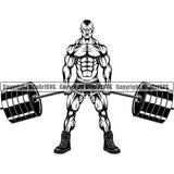 Sports Bodybuilding Fitness Muscle Barbell ClipArt SVG