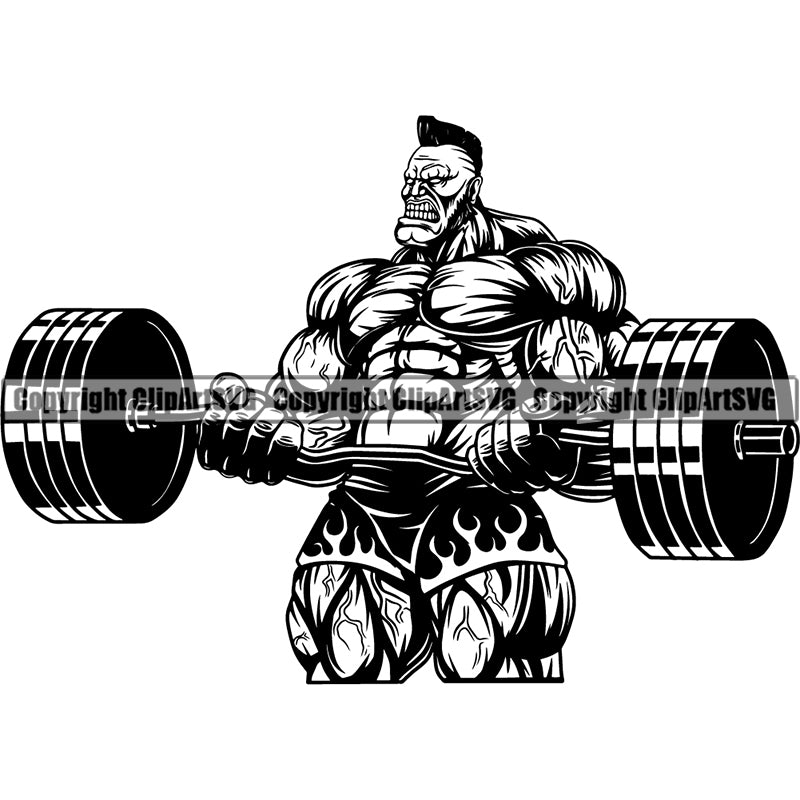Sports Bodybuilding Fitness Muscle Bodybuilder ClipArt SVG