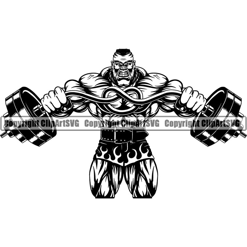 Sports Bodybuilding Fitness Muscle Bodybuilder ClipArt SVG
